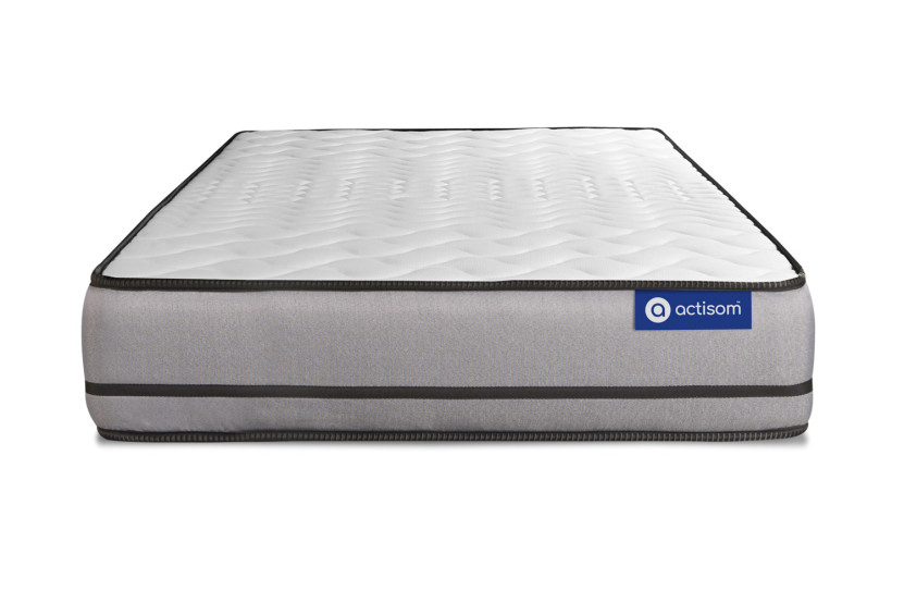 Ensemble Matelas Sommier 90x200 cm - Sommier Gris (en kit) - Actilatex Night