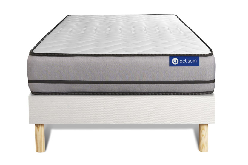 Ensemble Matelas Sommier 90x200 cm - Sommier Blanc (en kit) - Actilatex Night