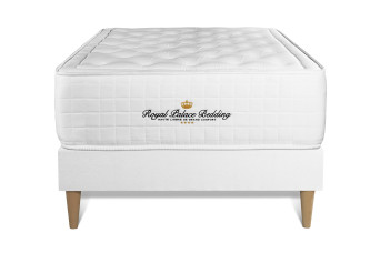 Ensemble Matelas Sommier 90x200 cm - Sommier Blanc (déjà monté) - Buckingham