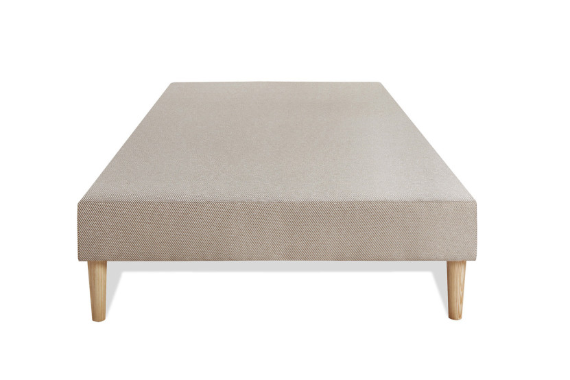 Ensemble Matelas Sommier 90x200 cm - Sommier Beige (déjà monté) - Le Cosy