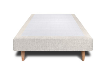 Sommier Tapissier 90x190 cm - H29 cm - Toile nattée - Beige clair