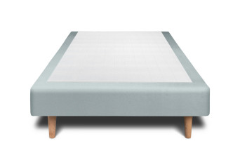 Sommier Tapissier 90x200 cm - H29 cm - Velours - Gris bleuté