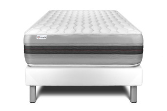Ensemble Matelas Sommier 90x200 cm - Sommier Blanc (déjà monté) - Vitalspring Recover