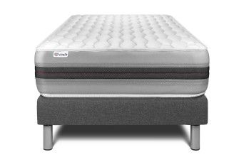 Ensemble Matelas Sommier 90x200 cm - Sommier Gris (en kit) - Vitalspring Recover