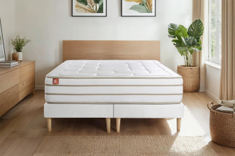 Ensemble Matelas Sommier 180x200 cm - 2 Sommiers Blanc - Le Douillet