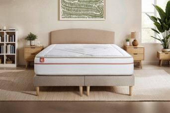 Ensemble Matelas Sommier 180x200 cm - 2 Sommiers Beige - Le Paisible