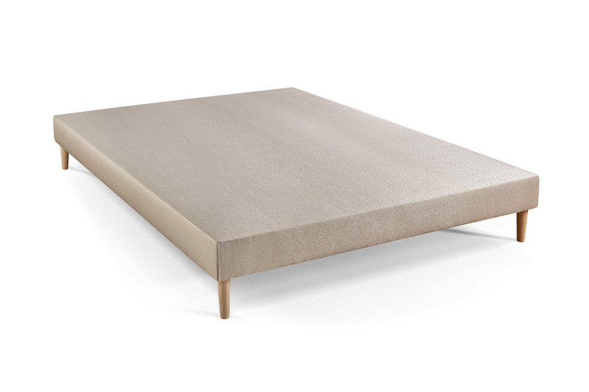 Ensemble Matelas Sommier 140x190 cm - Sommier Beige (déjà monté) - Le Délicat