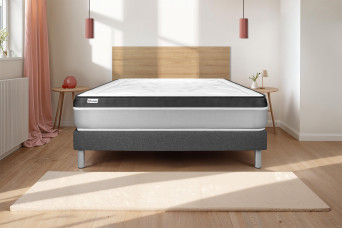 Ensemble Matelas Sommier 180x200 cm - Sommier Gris (en kit) - Vital Ergo