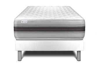 Ensemble Matelas Sommier 90x200 cm - Sommier Blanc (en kit) - Vitalmemo Back