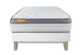 Ensemble Matelas Sommier 90x200 cm - Sommier Blanc (déjà monté) - Memo Zen