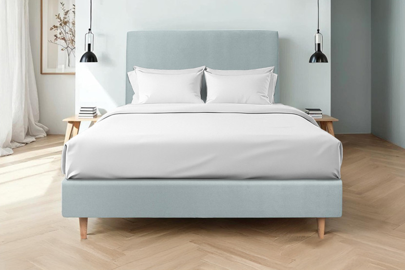 Tête de lit 200 cm Tapissée - Tissu Velours Gris Bleute