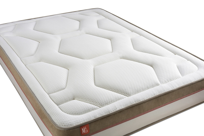 Pack lit complet 200x200 cm - Matelas + Sommier Blanc (en kit) + 2 oreillers + Couette - Le Cosy