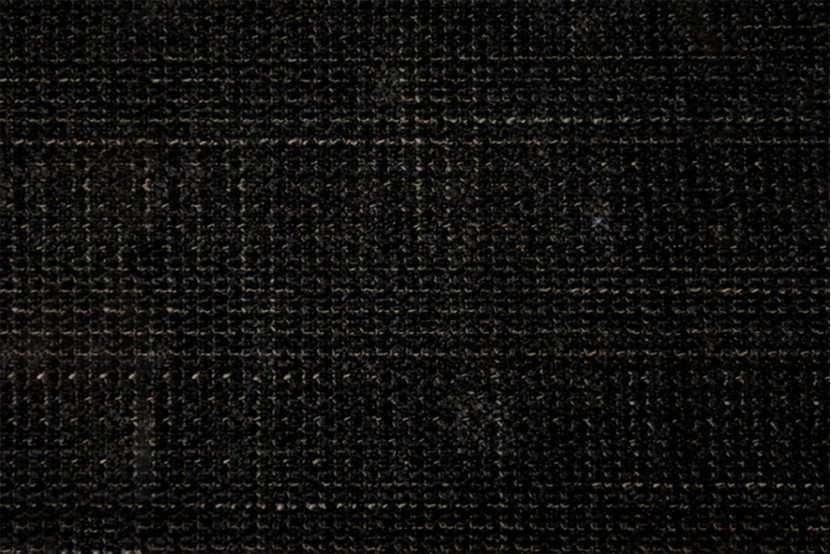 Lit coffre 180x200 cm avec Tête de lit à lignes - Tissu Toile natté Noir