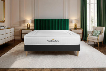 Ensemble Matelas Sommier 140x200 cm - Sommier Noir (en kit) - Lancaster