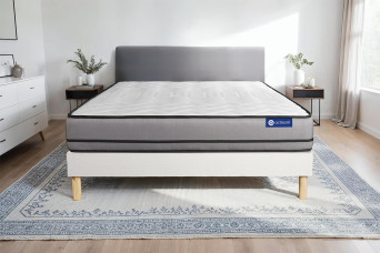 Ensemble Matelas Sommier 140x200 cm - Sommier Blanc (en kit) - Actiflex Night