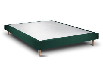 Sommier Tapissier 140x190 cm - H29 cm - Velours - Vert