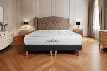 Ensemble Matelas Sommier 180x200 cm - Sommier Noir (déjà monté) - Balmoral