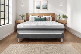 Ensemble Matelas Sommier 180x200 cm - Sommier Gris (en kit) - Vitalspring Recover