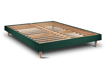 Sommier à Lattes 150x190 cm - H29 cm - Velours - Vert