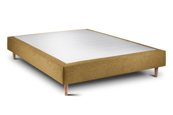 Sommier Tapissier 135x190 cm - H35 cm - Toile nattée - Jaune