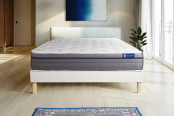 Ensemble Matelas Sommier 140x200 cm - Sommier Blanc (en kit) - Actilatex Zen