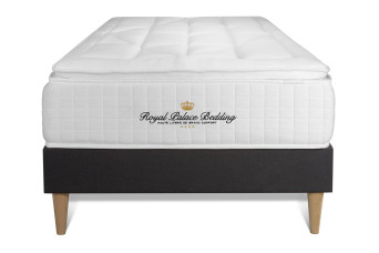 Ensemble Matelas Sommier 120x190 cm - Sommier Noir (déjà monté) - George V