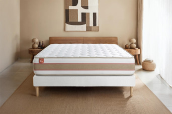 Ensemble Matelas Sommier 140x200 cm - Sommier Blanc (déjà monté) - Le Délicat
