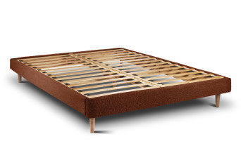 Sommier à Lattes 160x200 cm - H29 cm - Bouclette - Terracotta