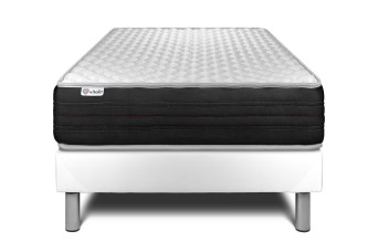Ensemble Matelas Sommier 90x200 cm - Sommier Blanc (déjà monté) - Vitalmemo One