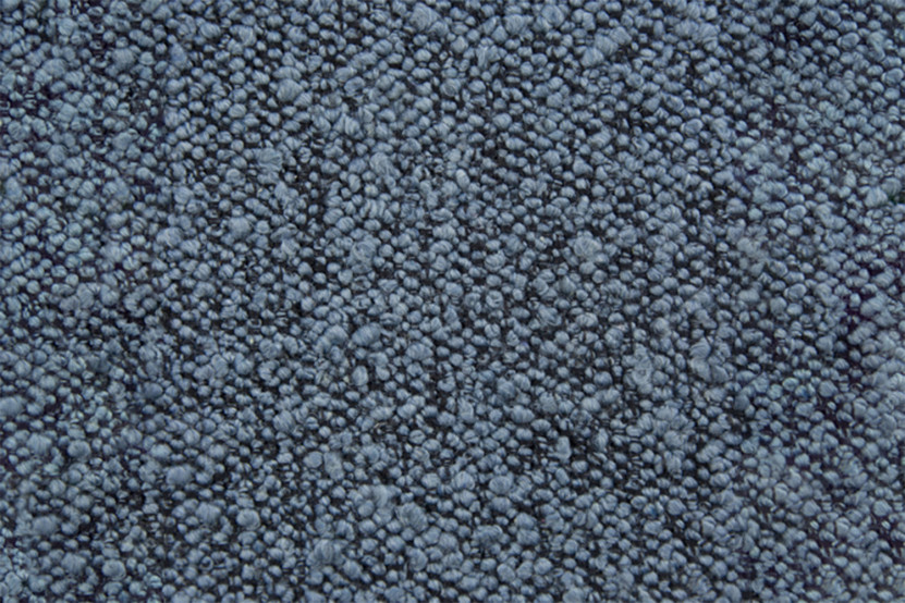 Lit 2x 90x200 cm - Sommier tapissier H29 cm + tête de lit capitonnée - Tissu Bouclette Bleu