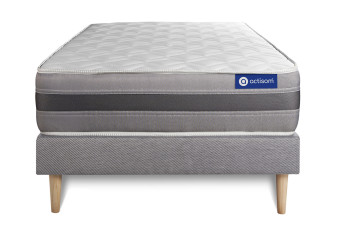 Ensemble Matelas Sommier 80x200 cm - Sommier Gris (en kit) - Actiflex Relax