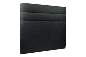 Tête de lit 160 cm Lignes - Tissu Bouclette Noir