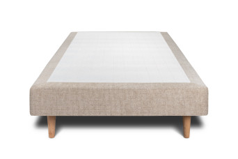 Sommier Tapissier 90x190 cm - H29 cm - Toile nattée - Beige brun