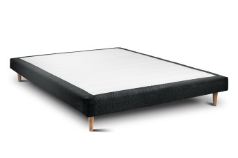 Sommier Tapissier 135x190 cm - H29 cm - Bouclette - Noir