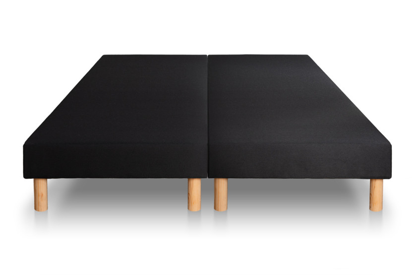 Pack lit complet 200x200 cm - Matelas + 2 Sommiers Noirs + 2 oreillers + Couette - Supérieur