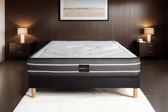 Ensemble Matelas Sommier 140x200 cm - Sommier Noir (déjà monté) - Exclusive