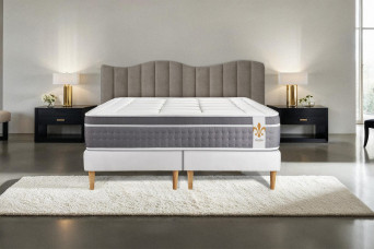 Ensemble Matelas Sommier 180x200 cm - 2 Sommiers Blanc - Trente