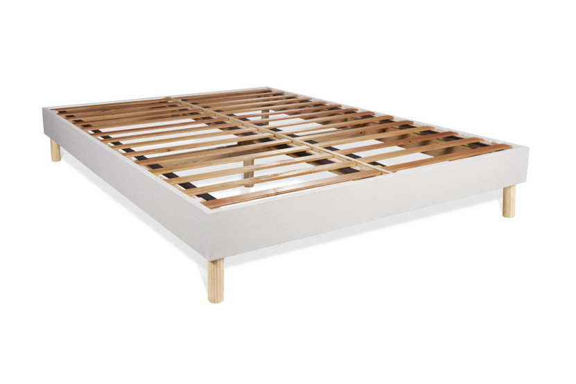 Ensemble Matelas Sommier 130x200 cm - Sommier Blanc (en kit) - Actilatex Life