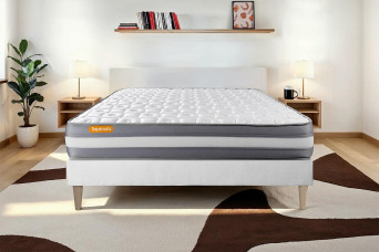 Ensemble Matelas Sommier 200x200 cm - Sommier Blanc (en kit) - Memo Plus