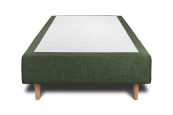 Sommier Tapissier 90x190 cm - H35 cm - Toile nattée - Vert kaki