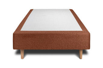 Sommier Tapissier 90x200 cm - H35 cm - Bouclette - Terracotta