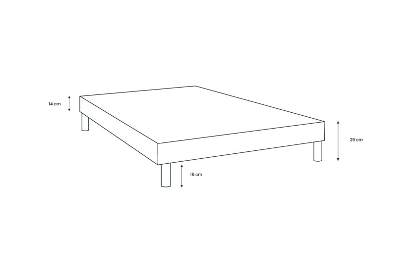 Lit 90x200 cm - Sommier tapissier H29 cm + tête de lit tapissée - Tissu Velours Gris Bleuté