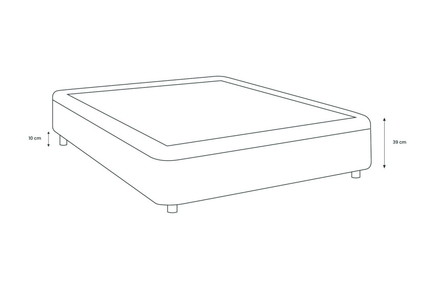 Lit coffre 180x200 cm avec Tête de lit à lignes - Tissu Toile natté Beige Clair