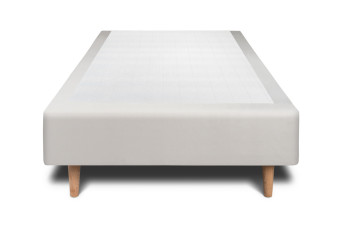 Sommier Tapissier 90x190 cm - H35 cm - Velours - Gris clair