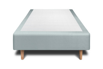 Sommier Tapissier 90x200 cm - H35 cm - Velours - Gris bleuté