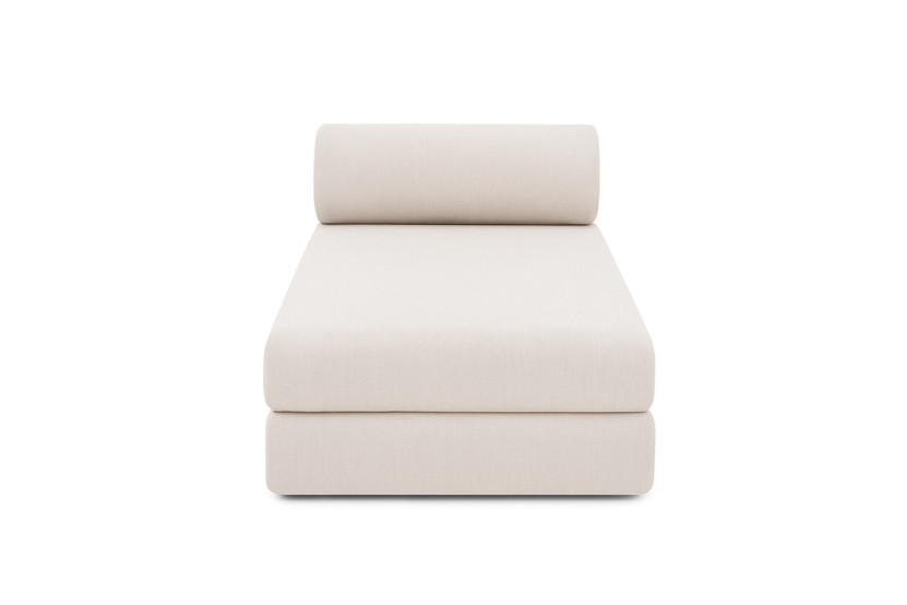 Canapé d'angle 5 places - 2 modules convertibles : Canapé 2 places + Méridienne - Tissu extérieur Beige clair