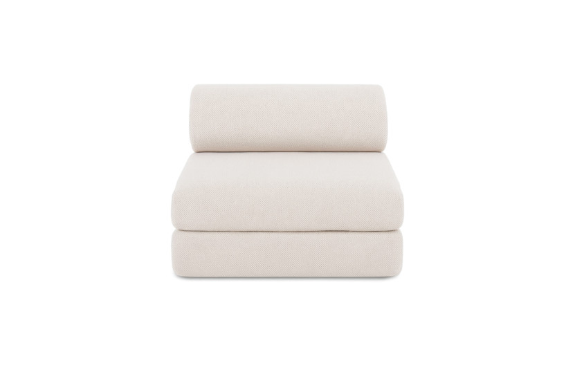 Canapé 3 places - 2 modules convertibles : Canapé 2 places + Fauteuil - Tissu extérieur Beige clair