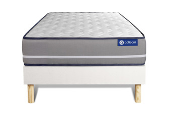 Ensemble Matelas Sommier 80x200 cm - Sommier Blanc (en kit) - Actiflex Pur