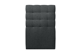 Tête de lit 90 cm Capitonnée - Tissu Bouclette Noir