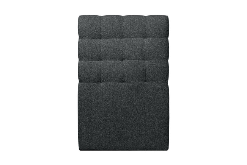 Tête de lit 90 cm Capitonnée - Tissu Bouclette Noir
